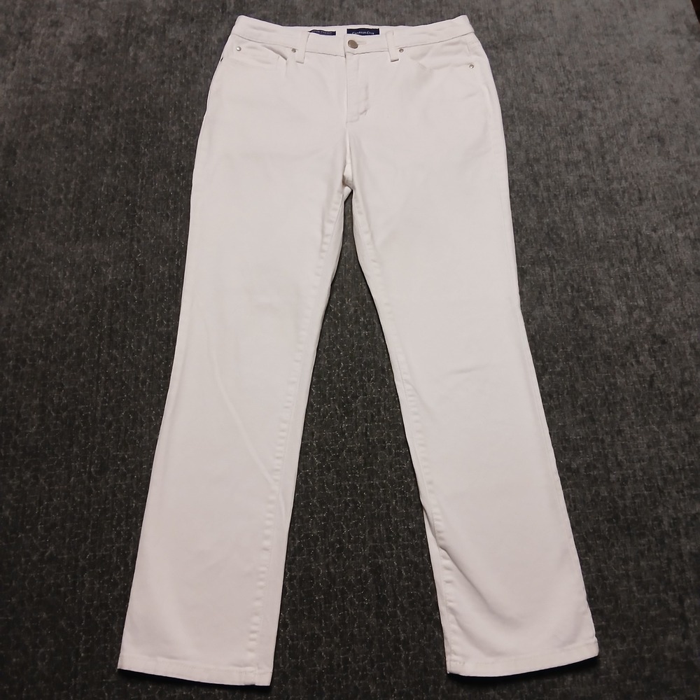 Charter Club Lexington Straight Leg Pants White Denim Womens Size 6S Short
